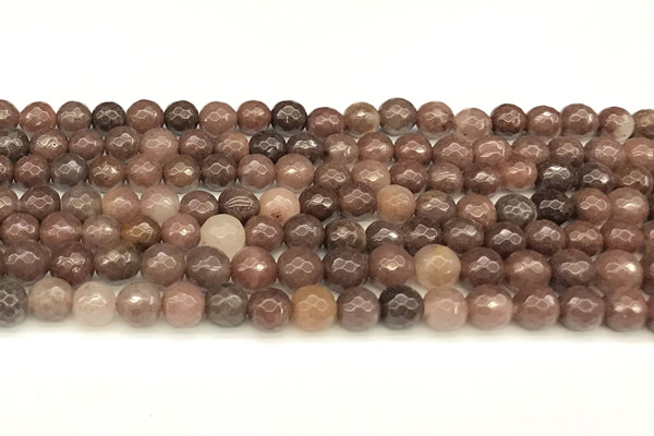 CAJ835 15 inches 6mm faceted round purple aventurine beads