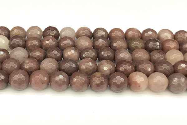CAJ838 15 inches 12mm faceted round purple aventurine beads