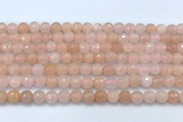 CAJ857 15 inches 6mm faceted round pink aventurine beads