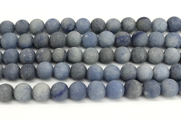 CAJ879 15 inches 12mm round matte blue aventurine beads