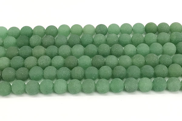 CAJ882 15 inches 8mm round matte green aventurine beads
