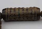 CAL01 14.5 inches 20*60mm carved drum agalmatolite beads