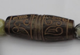 CAL05 14.5 inches 25*60mm carved drum agalmatolite beads
