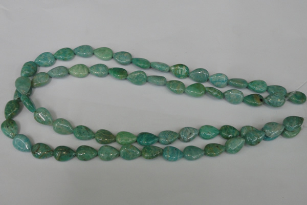CAM1024 15.5 inches 10*13mm flat teardrop natural Russian amazonite beads