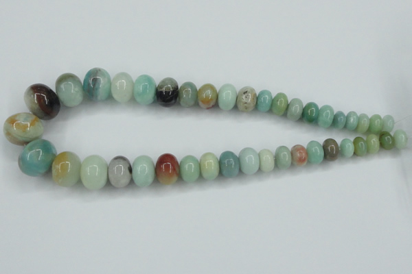CAM106 15.5 inches multi-size rondelle amazonite gemstone beads