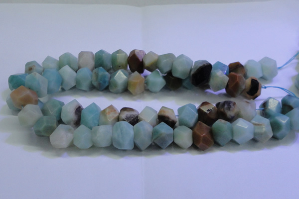 CAM1138 12*16mm - 13*18mm faceted nuggets amazonite gemstone beads