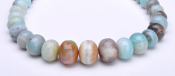 CAM14 15.5 inch different sizes roundel natural amazonite beads