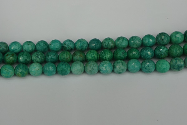 CAM1404 15.5 inches 12mm faceted round Russian amazonite beads