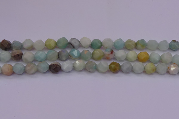 CAM1413 15.5 inches 10mm faceted nuggets amazonite gemstone beads