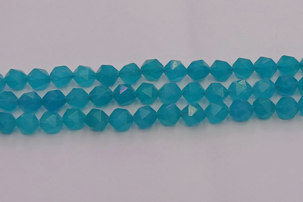 CAM1434 15.5 inches 12mm faceted nuggets dyed amazonite gemstone beads