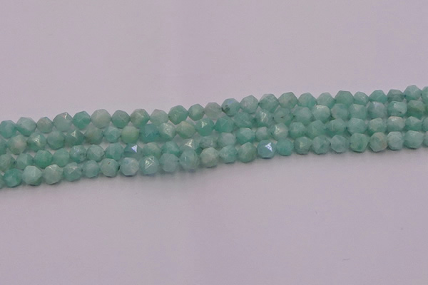 CAM1436 15.5 inches 6mm faceted nuggets amazonite gemstone beads