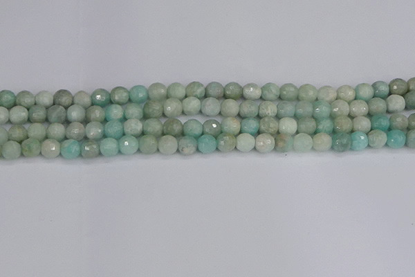 CAM1451 15.5 inches 6mm faceted round amazonite gemstone beads