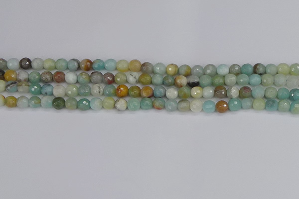 CAM1458 15.5 inches 4mm faceted round amazonite beads wholesale