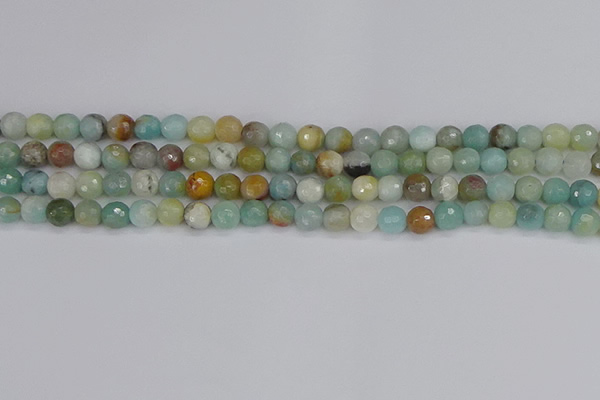 CAM1459 15.5 inches 6mm faceted round amazonite beads wholesale