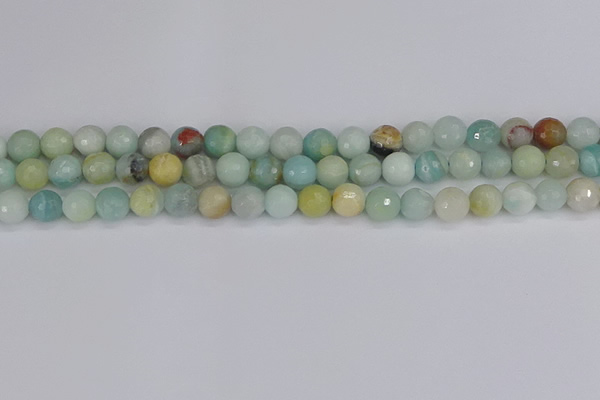 CAM1460 15.5 inches 8mm faceted round amazonite beads wholesale