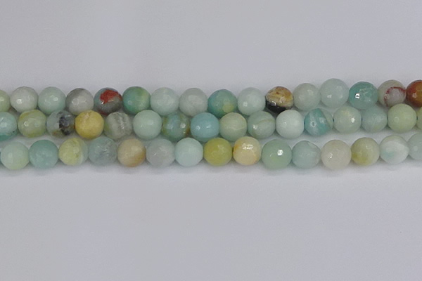 CAM1462 15.5 inches 12mm faceted round amazonite beads wholesale