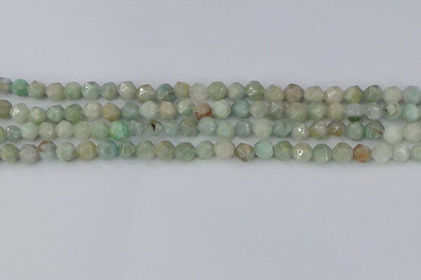 CAM1472 15.5 inches 6mm faceted nuggets Brazilian amazonite beads