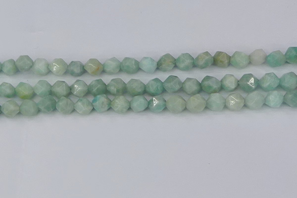 CAM1473 15.5 inches 8mm faceted nuggets Brazilian amazonite beads