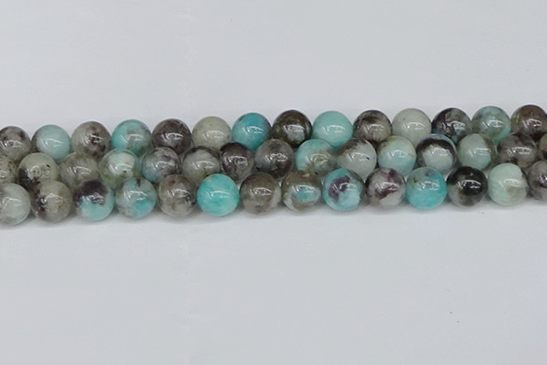 CAM1484 15.5 inches 12mm round Madagascar black amazonite beads