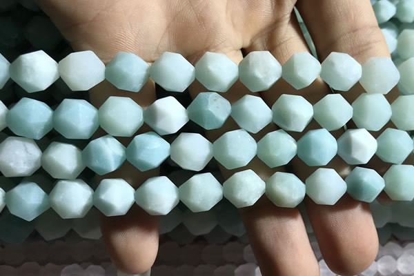 CAM1495 15.5 inches 10mm faceted nuggets amazonite beads wholesale