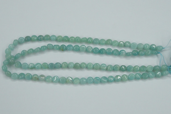 CAM151 15.5 inches 8mm flat round amazonite gemstone beads