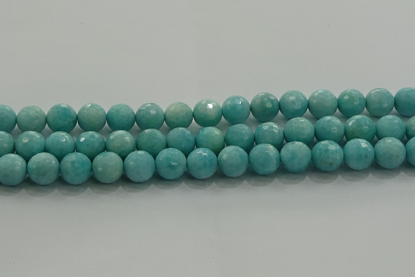 CAM1524 15.5 inches 12mm faceted round natural peru amazonite beads