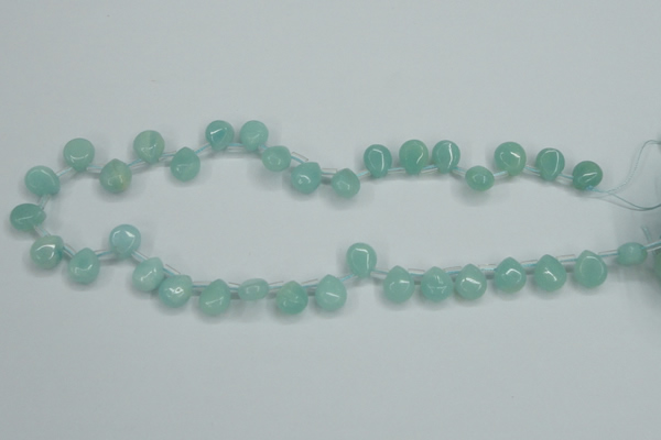 CAM153 9*11mm top-drilled flat teardrop amazonite gemstone beads