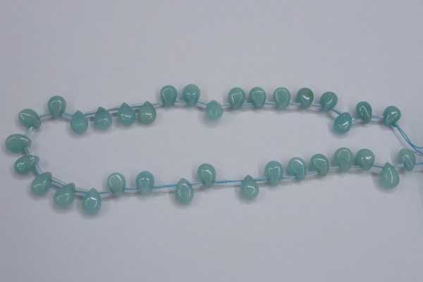 CAM154 8*12mm top-drilled flat teardrop amazonite gemstone beads