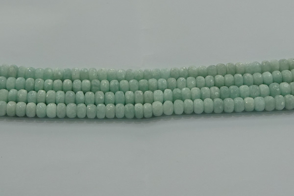 CAM1542 15.5 inches 5*8mm faceted rondelle peru amazonite beads