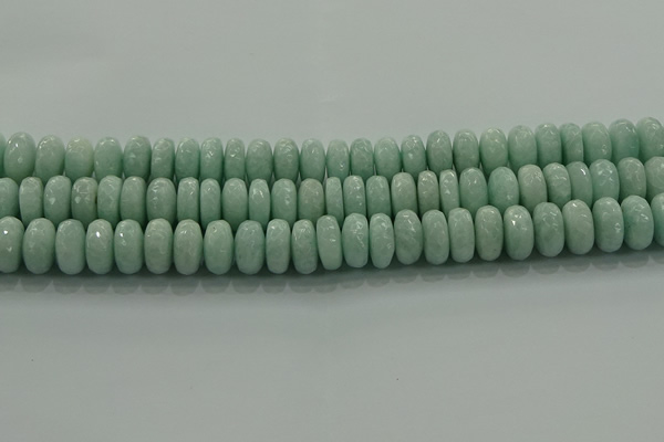 CAM1545 15.5 inches 8*14mm faceted rondelle peru amazonite beads