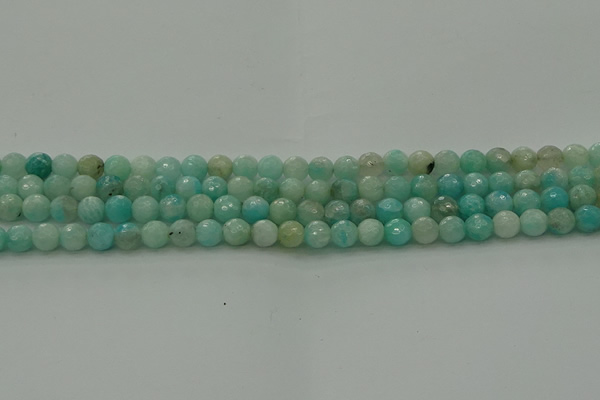 CAM1561 15.5 inches 6mm faceted round Russian amazonite beads