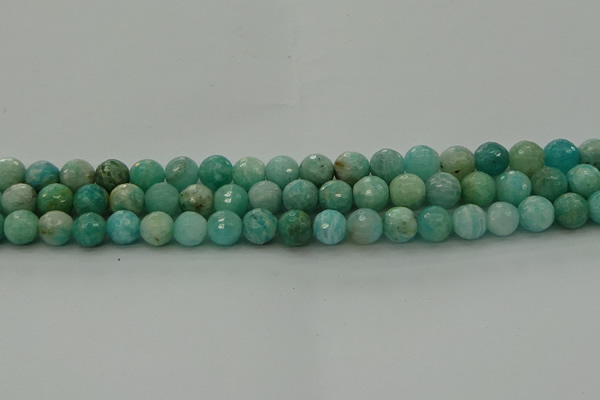 CAM1582 15.5 inches 8mm faceted round Russian amazonite beads