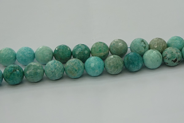 CAM1587 15.5 inches 18mm faceted round Russian amazonite beads