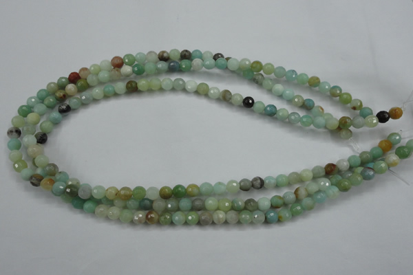 CAM161 15.5 inches 6mm faceted round amazonite gemstone beads