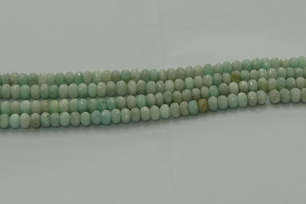CAM1611 15.5 inches 4*6mm faceted rondelle peru amazonite beads