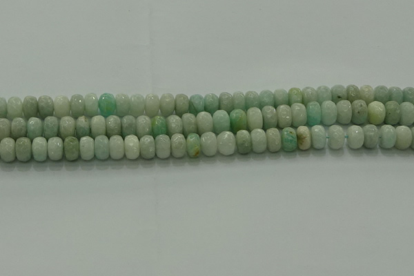 CAM1612 15.5 inches 5*8mm faceted rondelle peru amazonite beads