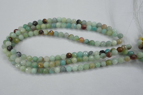 CAM162 15.5 inches 8mm faceted round amazonite gemstone beads