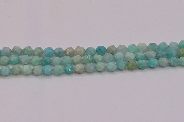 CAM1622 15.5 inches 8mm faceted nuggets amazonite gemstone beads
