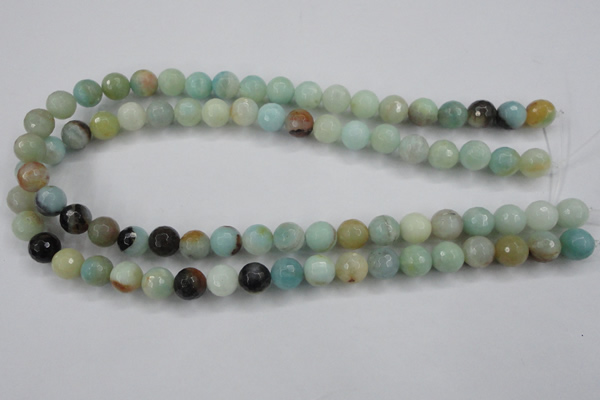 CAM163 15.5 inches 10mm faceted round amazonite gemstone beads