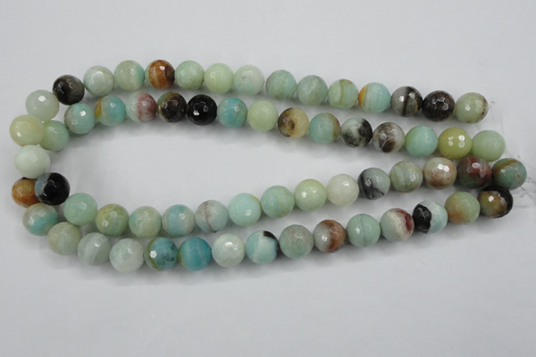 CAM164 15.5 inches 12mm faceted round amazonite gemstone beads