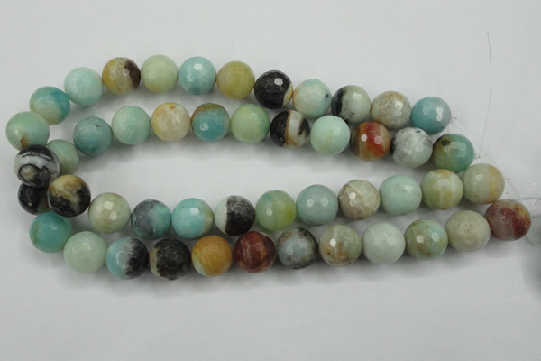 CAM167 15.5 inches 18mm faceted round amazonite gemstone beads