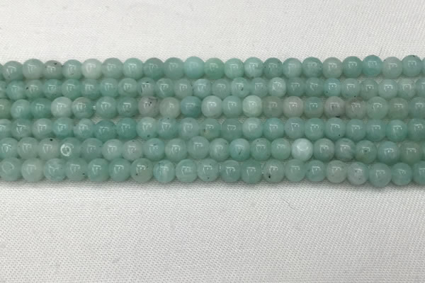 CAM1685 15.5 inches 4mm round natural amazonite beads wholesale
