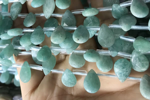 CAM1697 Top drilled 10*14mm faceted briolette amazonite beads