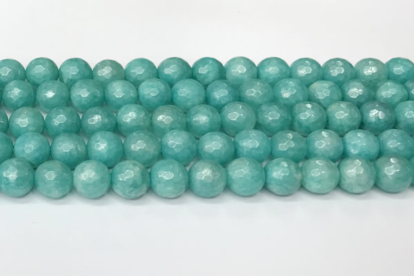CAM1757 15 inches 10mm faceted round AB-color imitation amazonite beads