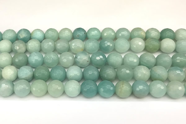 CAM1771 15 inches 8mm faceted round amazonite beads