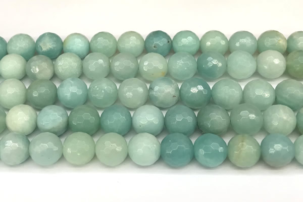 CAM1773 15 inches 12mm faceted round amazonite beads