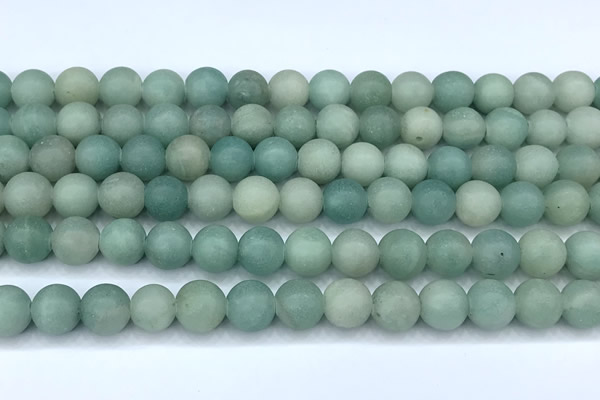 CAM1786 15 inches 8mm round matte amazonite beads, 2mm hole