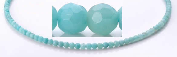 CAM25 4mm  faceted round natural amazonite stone beads Wholesale