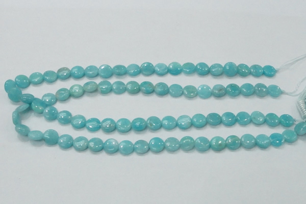 CAM301 15.5 inches 10mm flat round natural peru amazonite beads