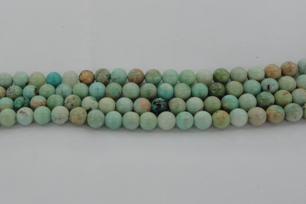 CAM322 15.5 inches 8mm round natural peru amazonite beads